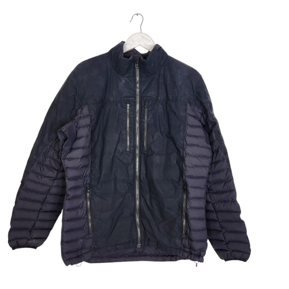 KUHL Projekt Jacket Mens‎ Medium Black Hybrid Down Puffer Full Zip Pockets Gorp - Picture 1 of 16